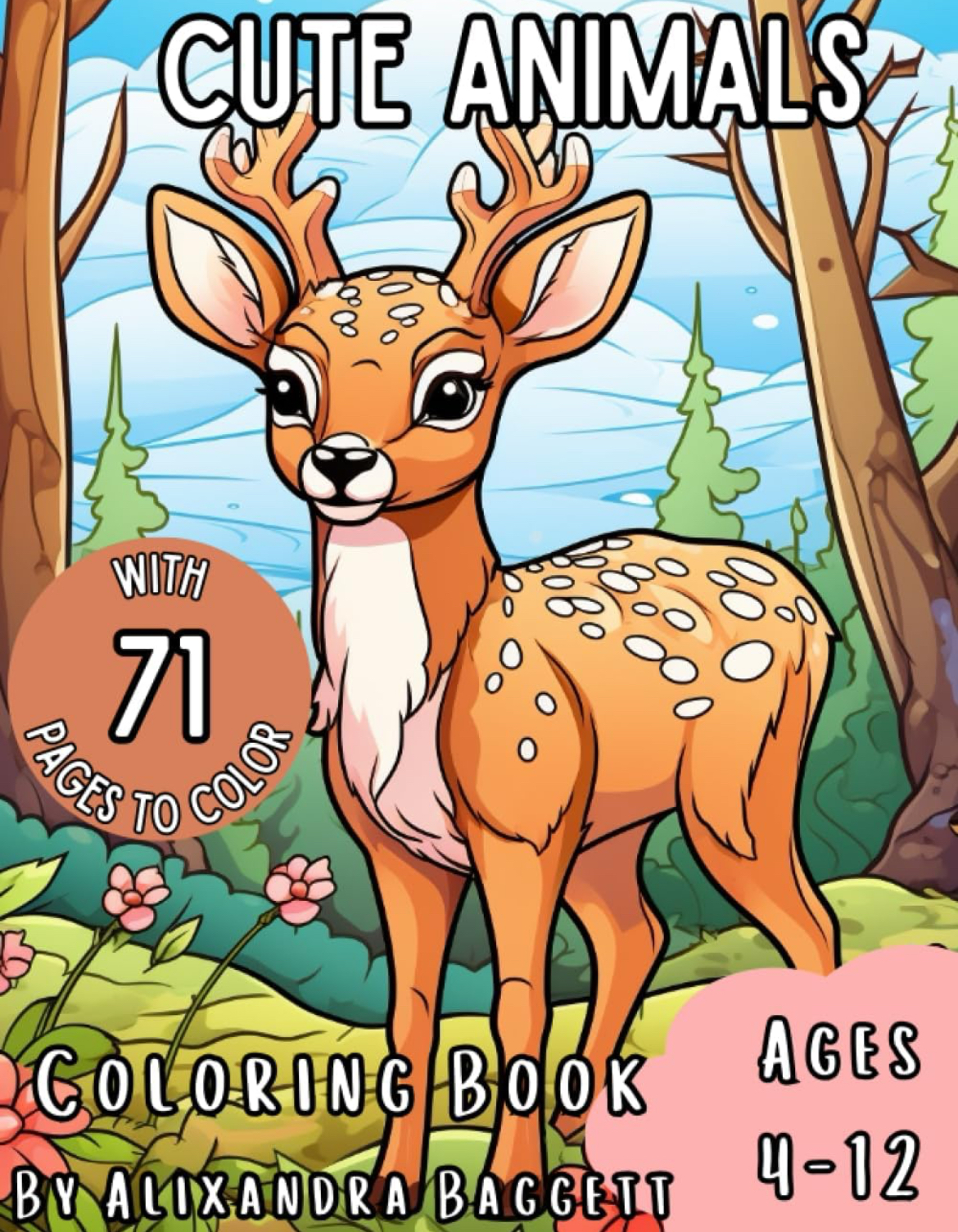 Cute Animals Coloring Book 