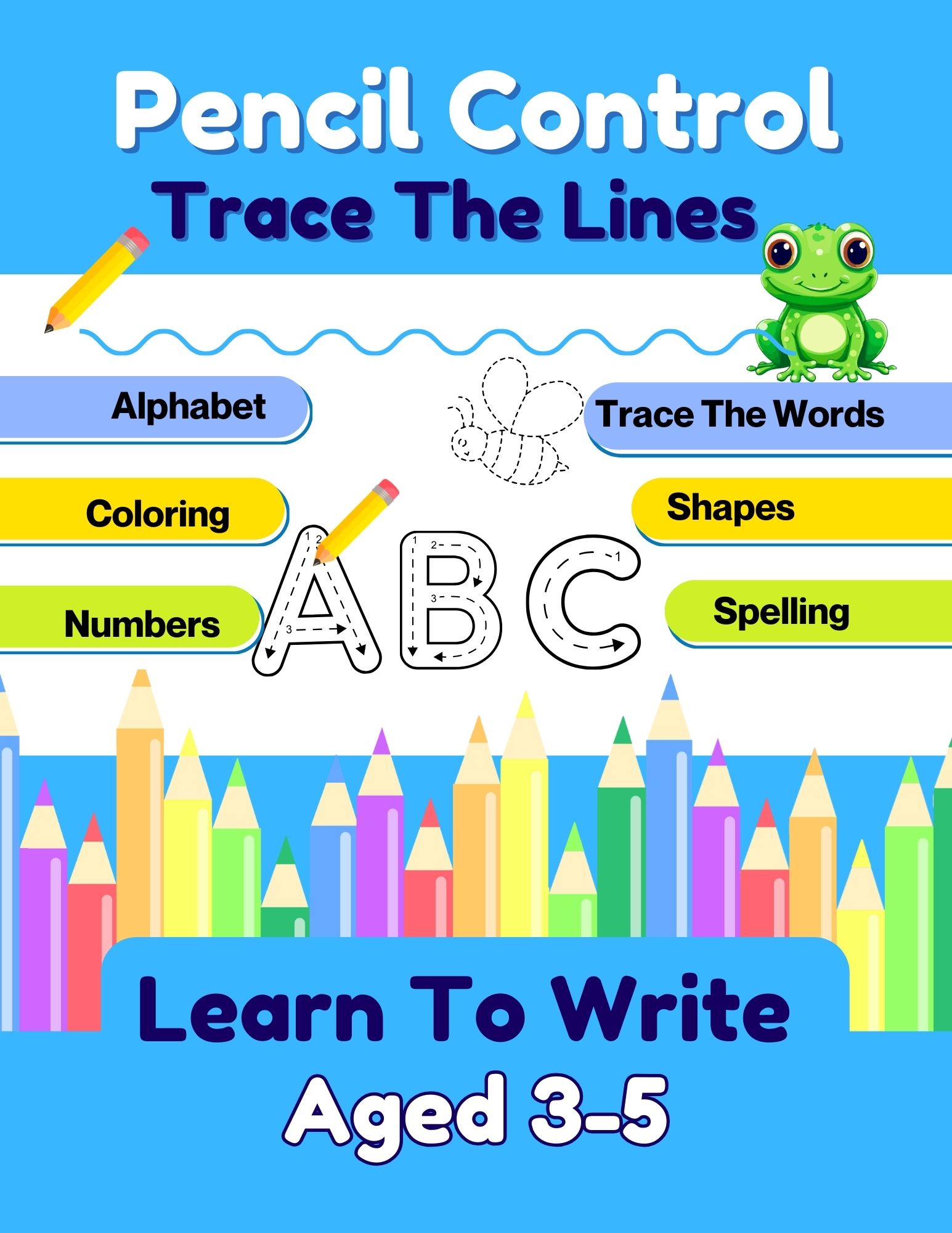 Pencil Control, Trace The Lines, Learn To Write aged 3-5