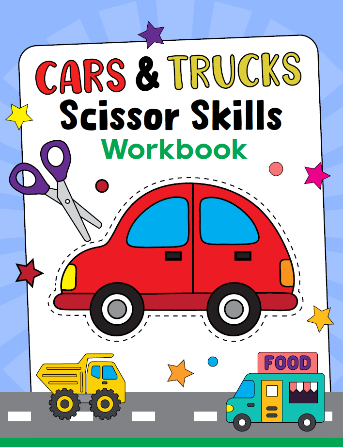 Cars and Trucks Scissor Skills Workbook