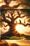 Blank Notebook - Owls and Oak Tree Cover 