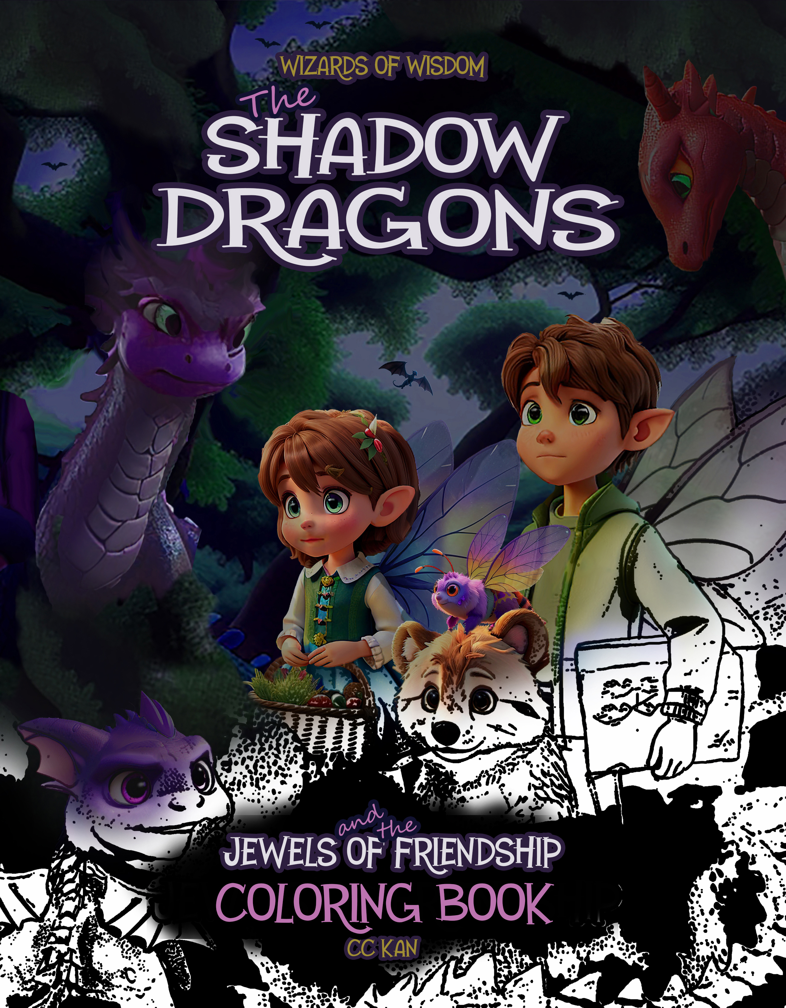 Wizards of Wisdom: The Shadow Dragons and the Jewels of Friendship Coloring Book