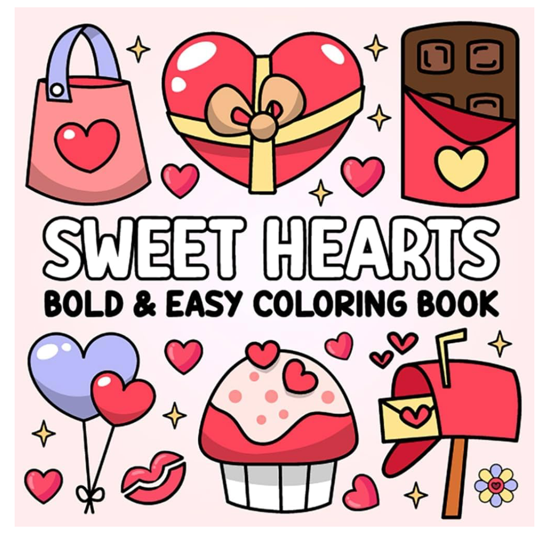 Sweet Hearts Bold and Easy Coloring Book
