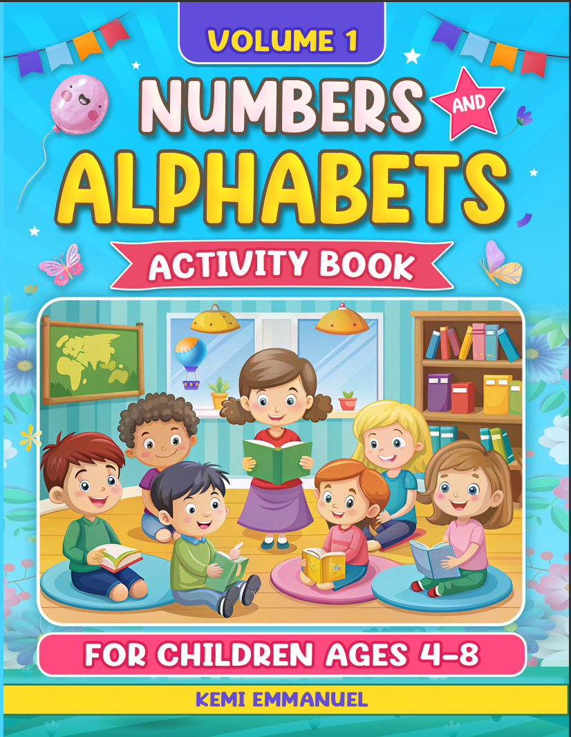 Numbers and Alphabets Activity Book for Children Ages 4-8